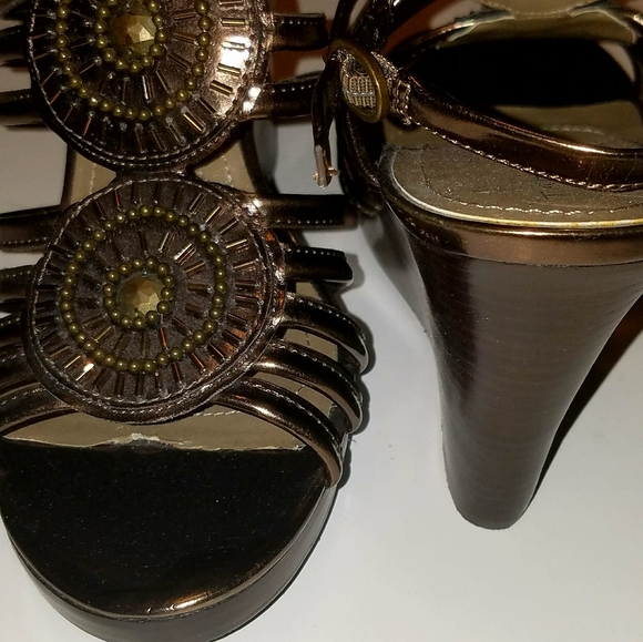 Tahari wedge 9M women's shoe, bronze - Picture 5 of 8